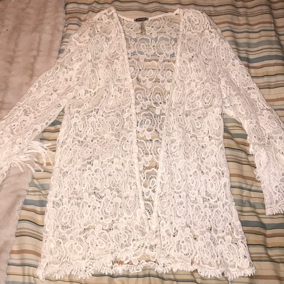Gimmicks bke crochet floral fringe arms white Sz M - Picture 7 of 10